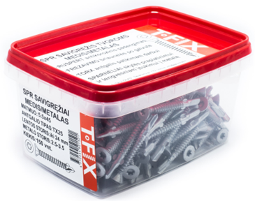 Savigręžiai tvoroms SPR, į medieną ir metalą, su sparneliais TX, RUSPERT, 5,5x45, 150 vnt.-0