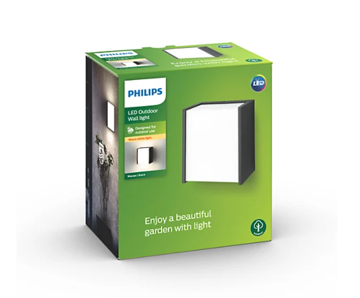 Sieninis LED lauko šviestuvas PHILIPS MACAW, IP44, 3 W, 2700 K, 350 lm, 9,3x13,3x14,8 cm - 3