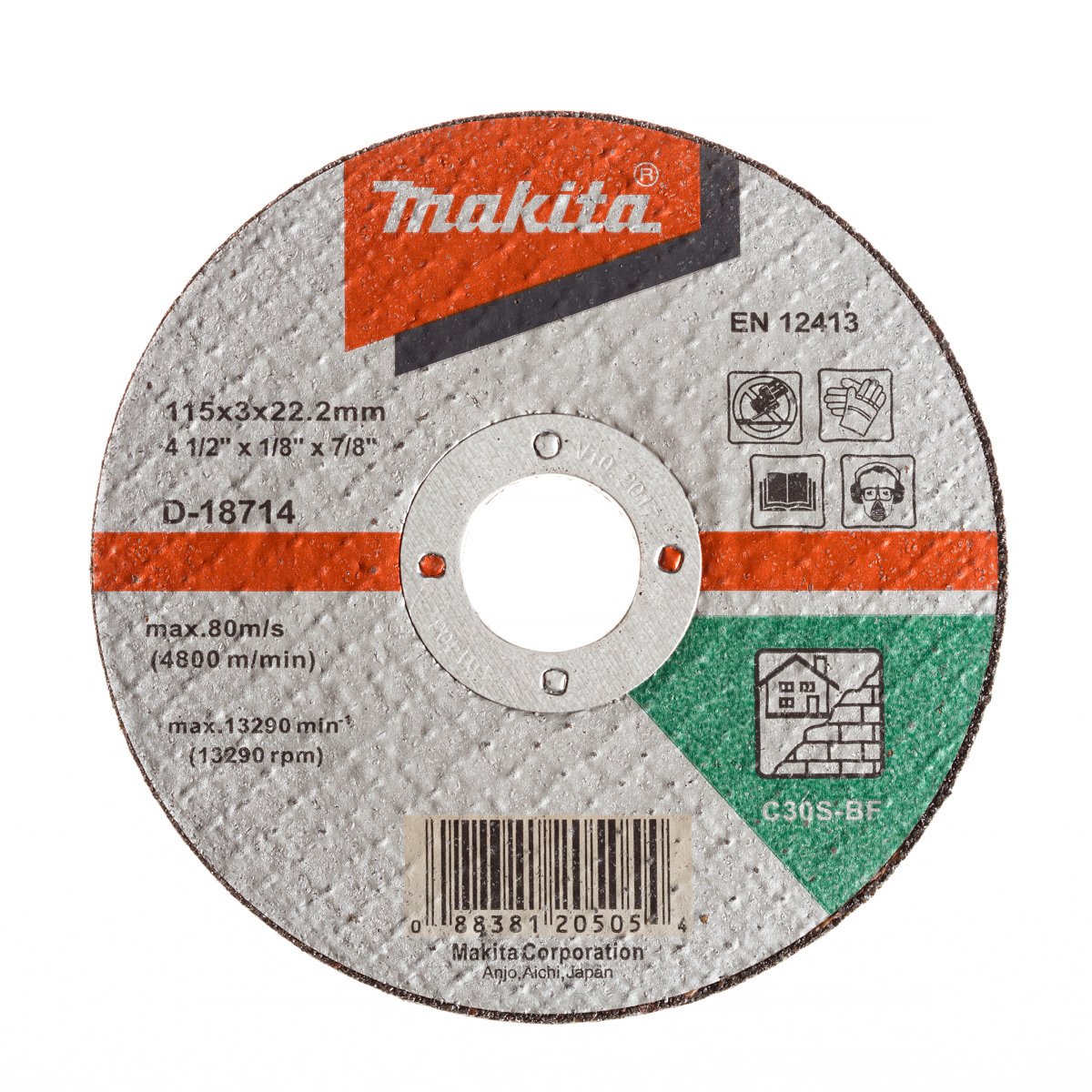 Akmens pjovimo diskas MAKITA, 115 x 2,5 mm, C30S - 1