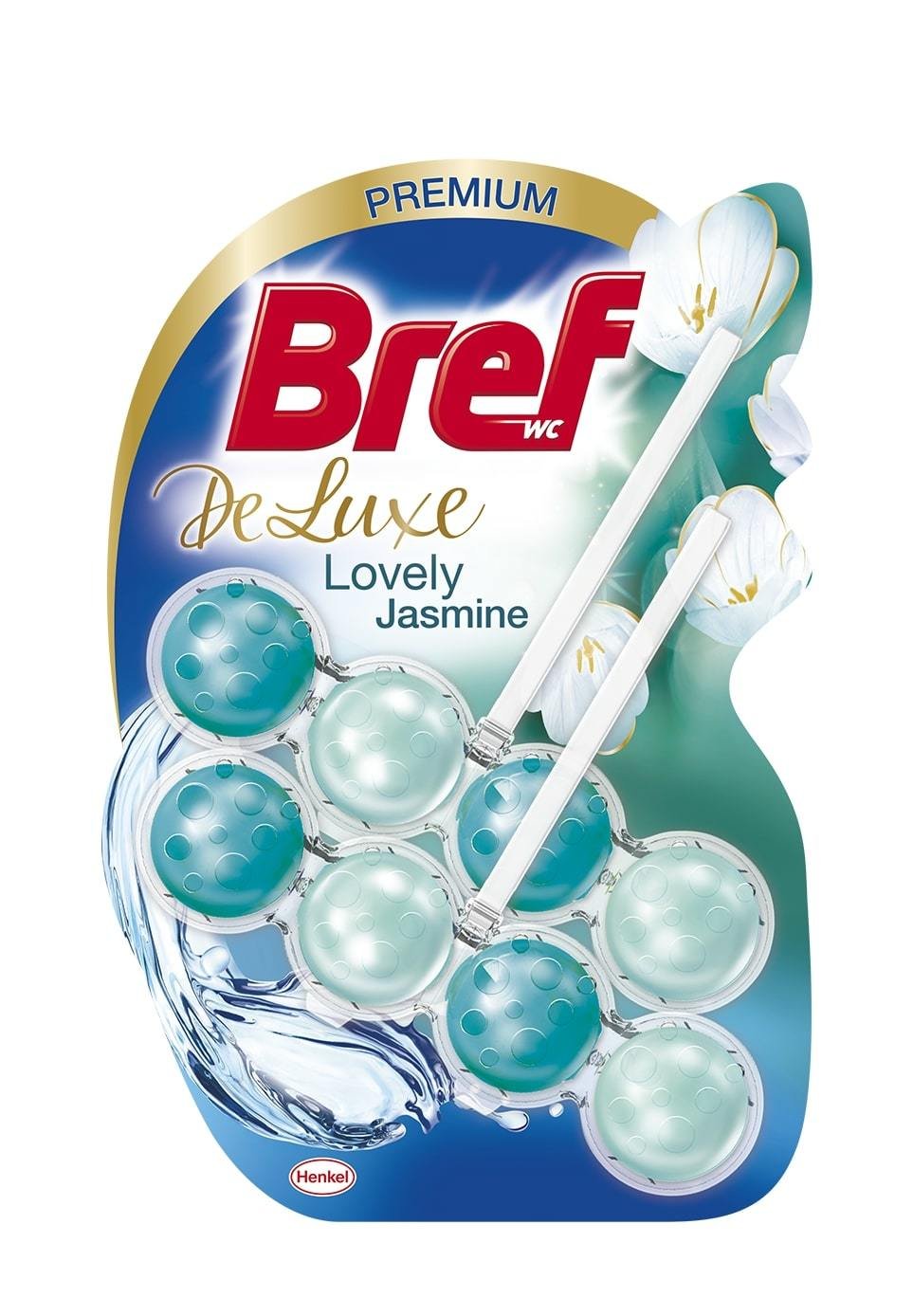 WC valiklis-gaiviklis BREF DeLuxe Lovely Jasmine, 2 x 50 g