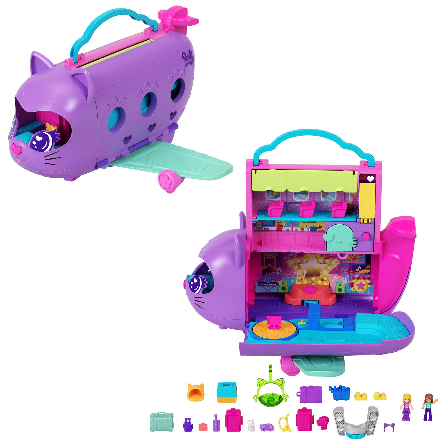 Polly Pocket katinėlio lėktuvo žaidimų rinkinys-0