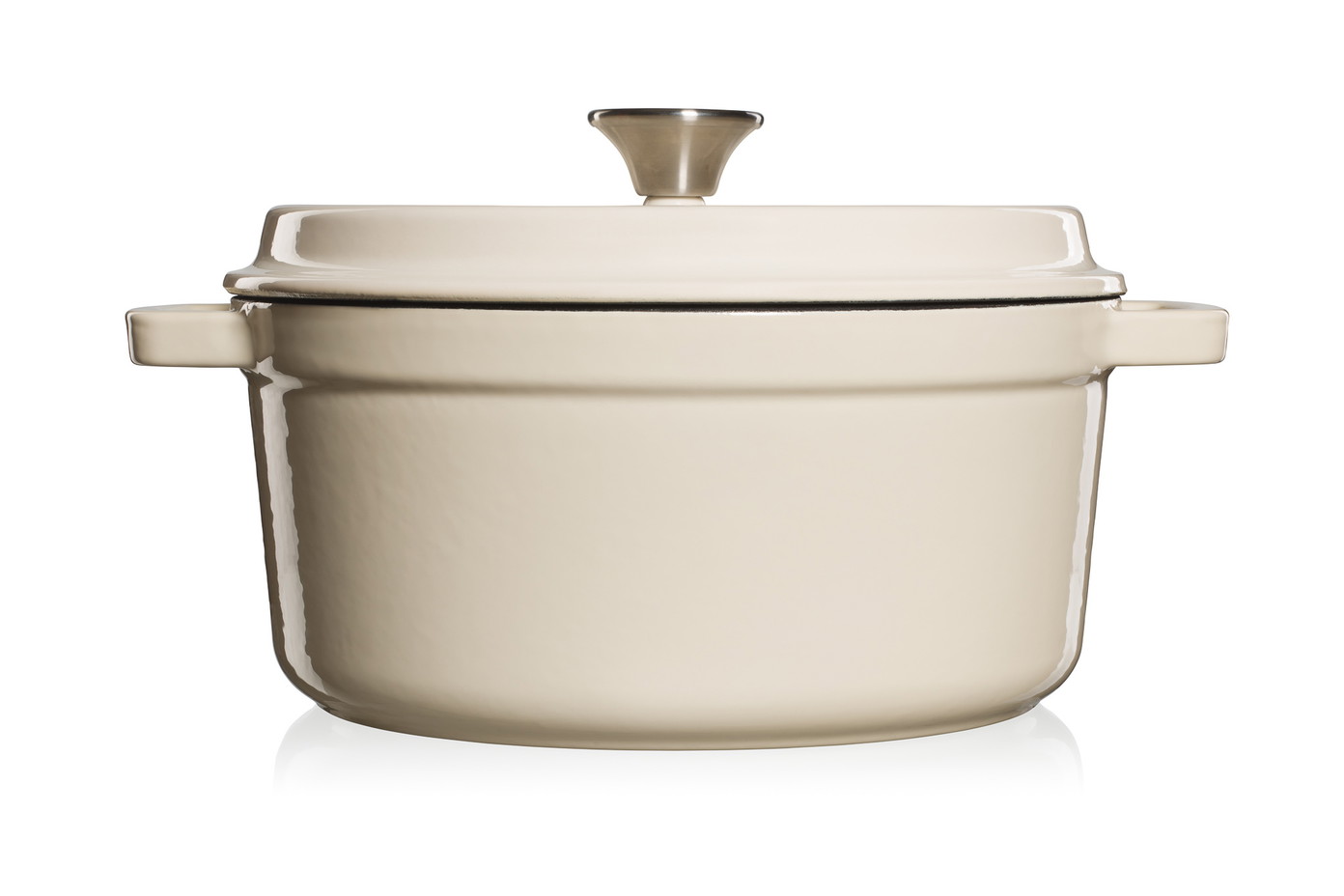 Ketaus puodas Grand Feu, minimalistinio dizaino „Casserole“ su dangčiu,  4.7l, baltos sp. - 3