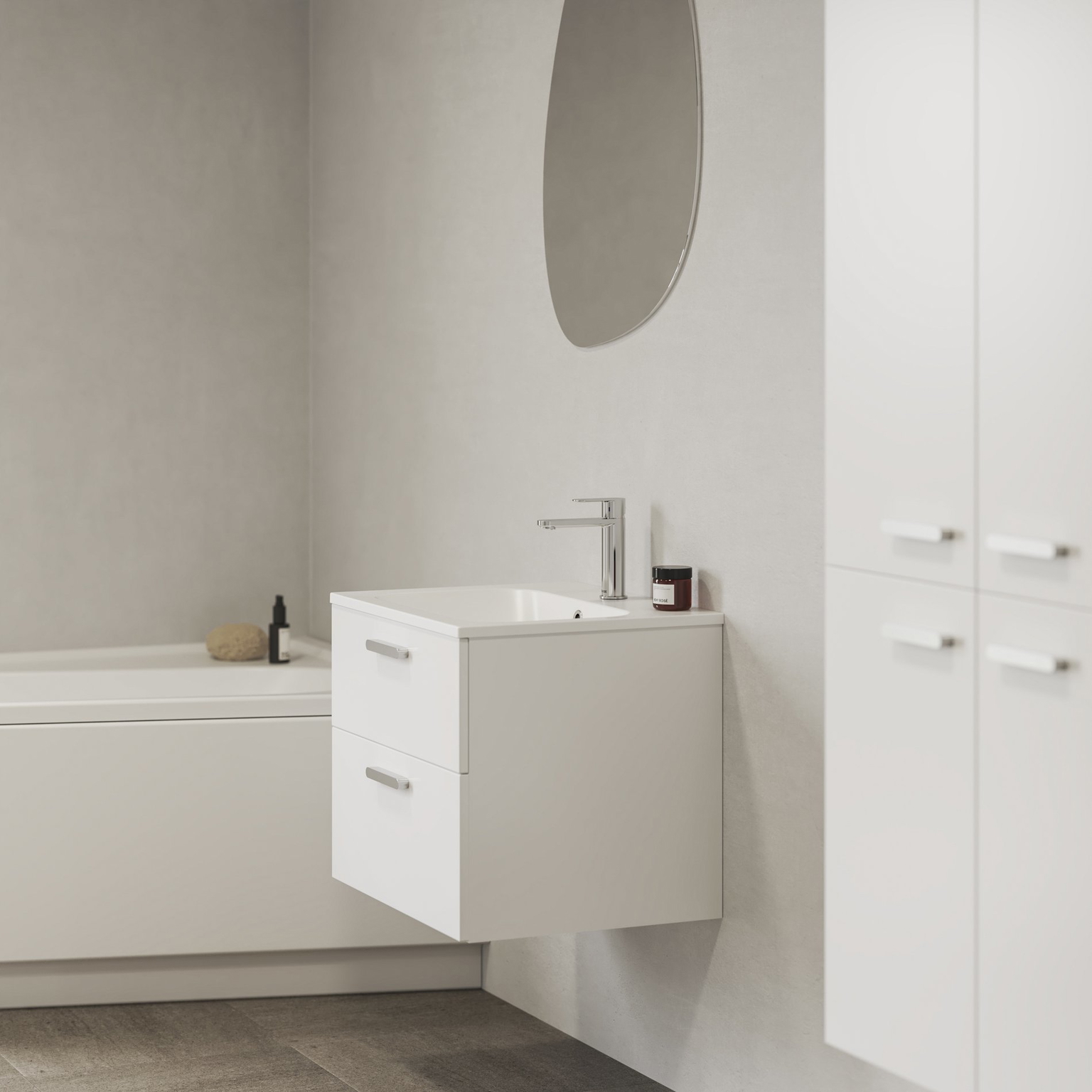 Apatinė vonios spintelė RAVAK SD Chrome II 80, baltos sp., chromo rankenėlė - 3