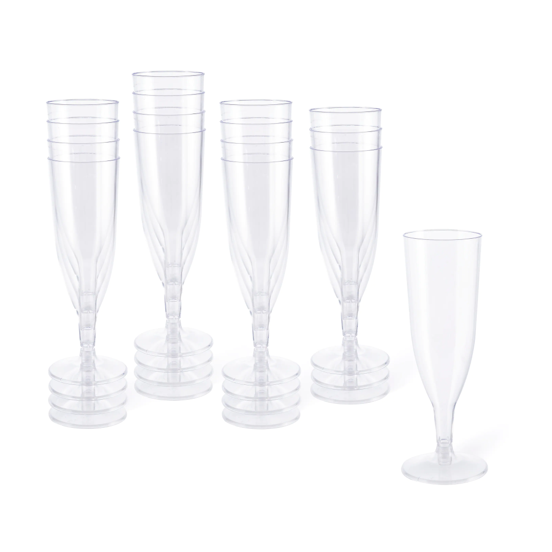 Vienkartinė taurė šampanui, plastikinė, 100 ml, 6 vnt.-0