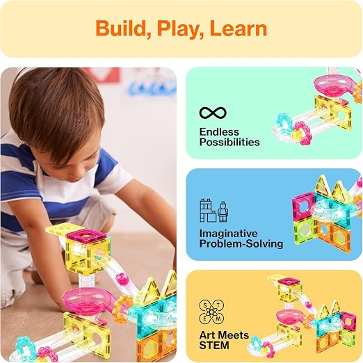 Magnetinis konstruktorius PICASSO TILES Marble Run 45 detalės, PTMG45 - 3