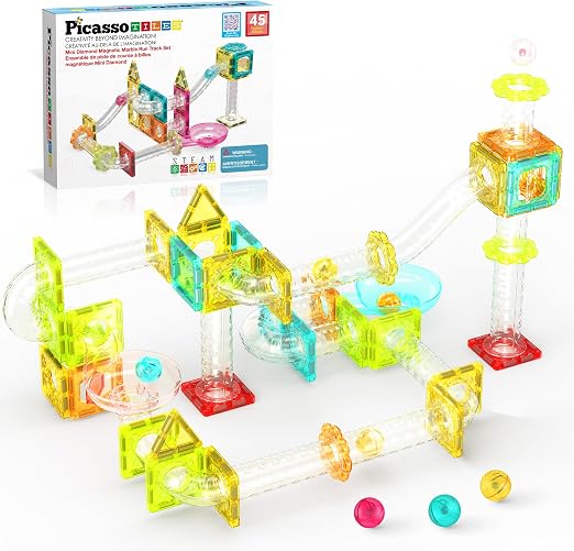 Magnetinis konstruktorius PICASSO TILES Marble Run 45 detalės, PTMG45-0