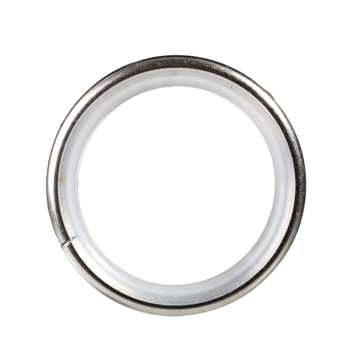 Karnizo žiedai su kabliukais MODERN, metaliniai, šv. matinės sidabro sp., Ø 25 mm