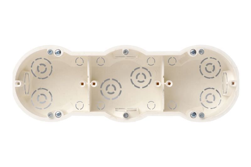 Trivietė dėžutė į gipso kartoną Liregus, 193,15x73,3x46,5mm, 850 °C, IP20, žalios sp.-0