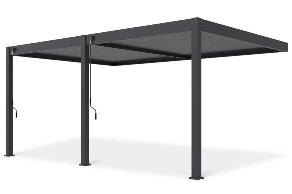 Pavėsinė Pergola DELUXE WALL 360x530x256 cm, Anthracite (montuojama prie sienos) - 4