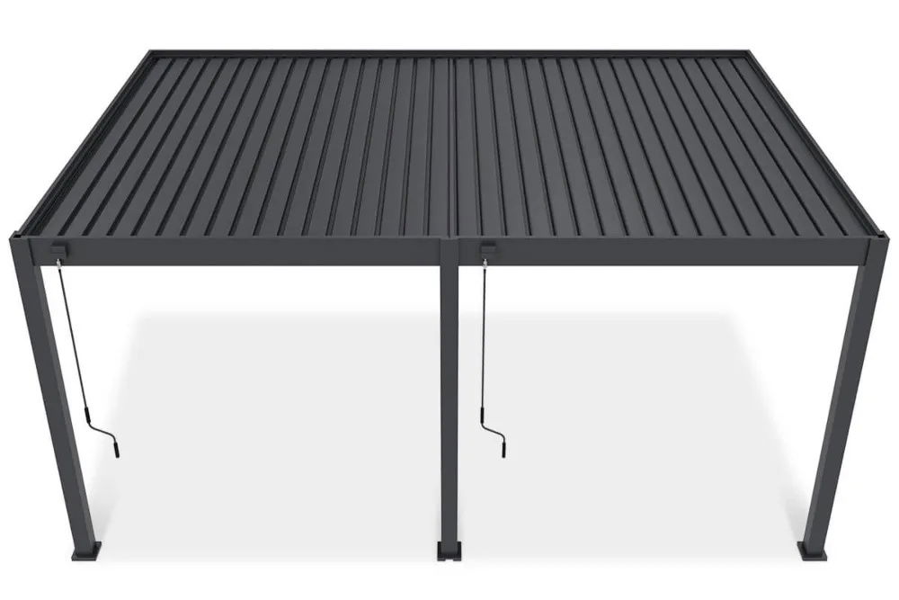 Pavėsinė Pergola DELUXE WALL 360x530x256 cm, Anthracite (montuojama prie sienos) - 6