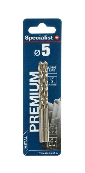 Metalo grąžtas SPECIALIST+ Premium, 5,0 mm, HSS, 2 vnt. - 3