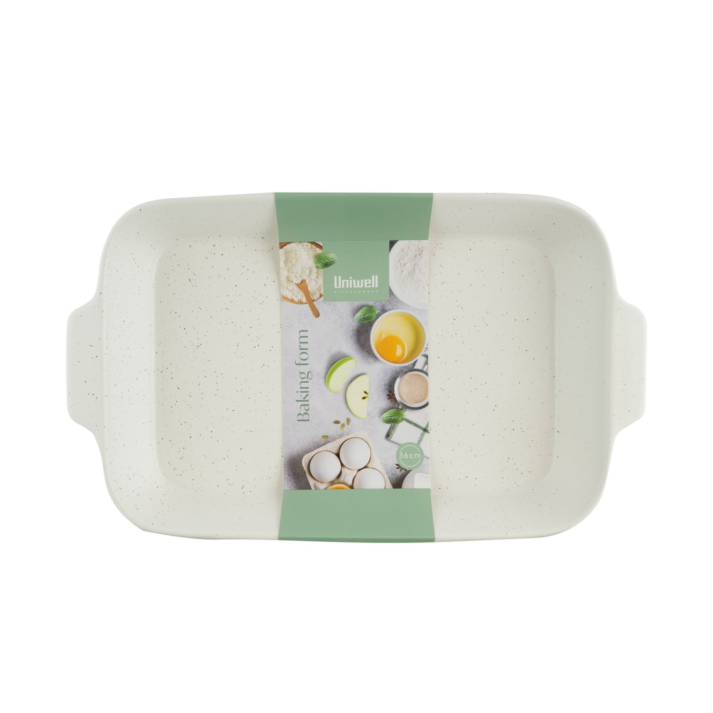 Keraminė kepimo forma UNIWELL, baltos/rudos sp., 22 x 36,5 cm-0