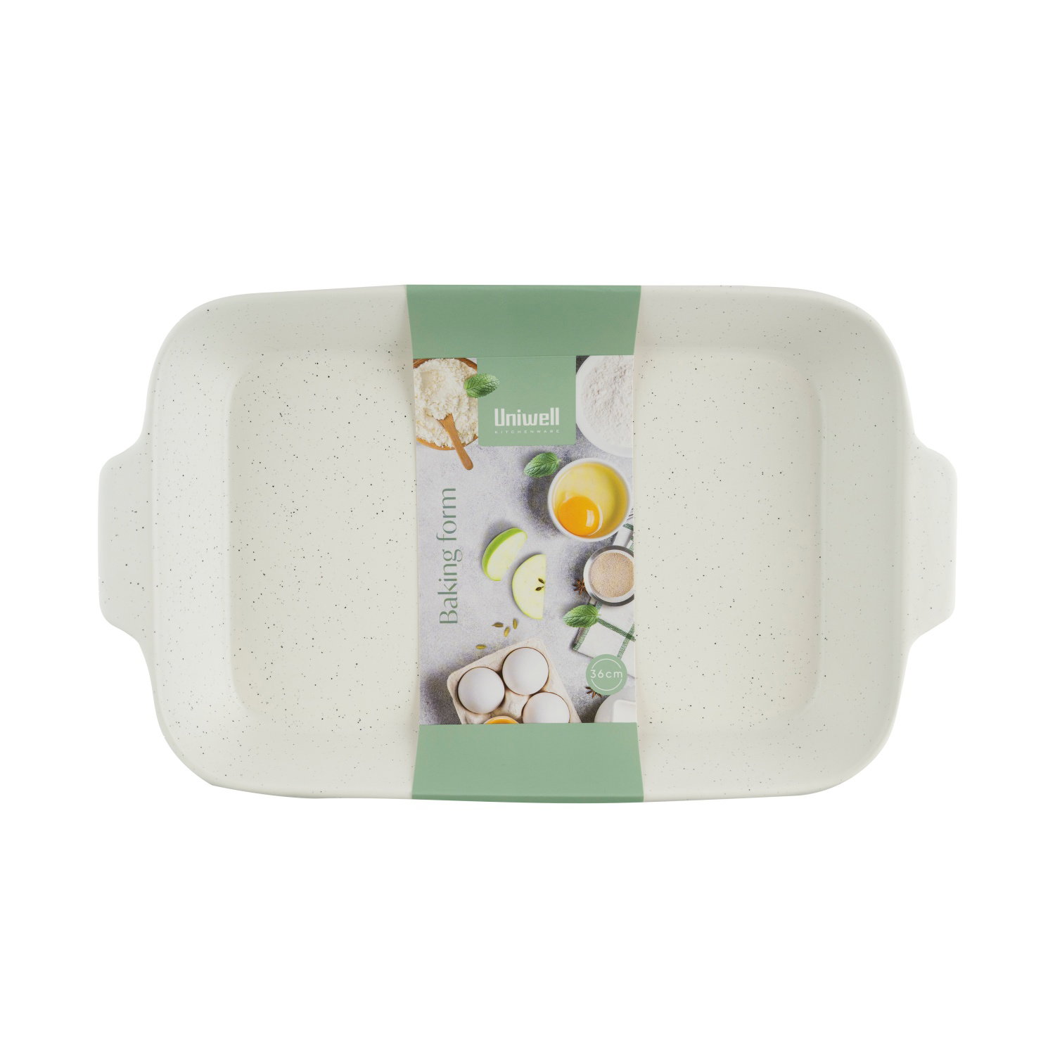 Keraminė kepimo forma UNIWELL, baltos/rudos sp., 22 x 36,5 cm-0