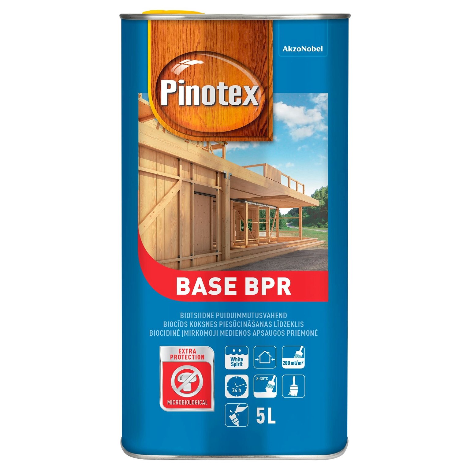 Medienos gruntas PINOTEX BASE BPR, bespalvis, 5l