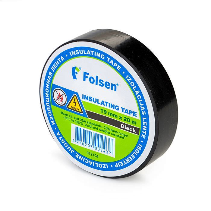 Izoliacinė juosta PREMIUM, juoda sp., 0,009 x 20 m-0
