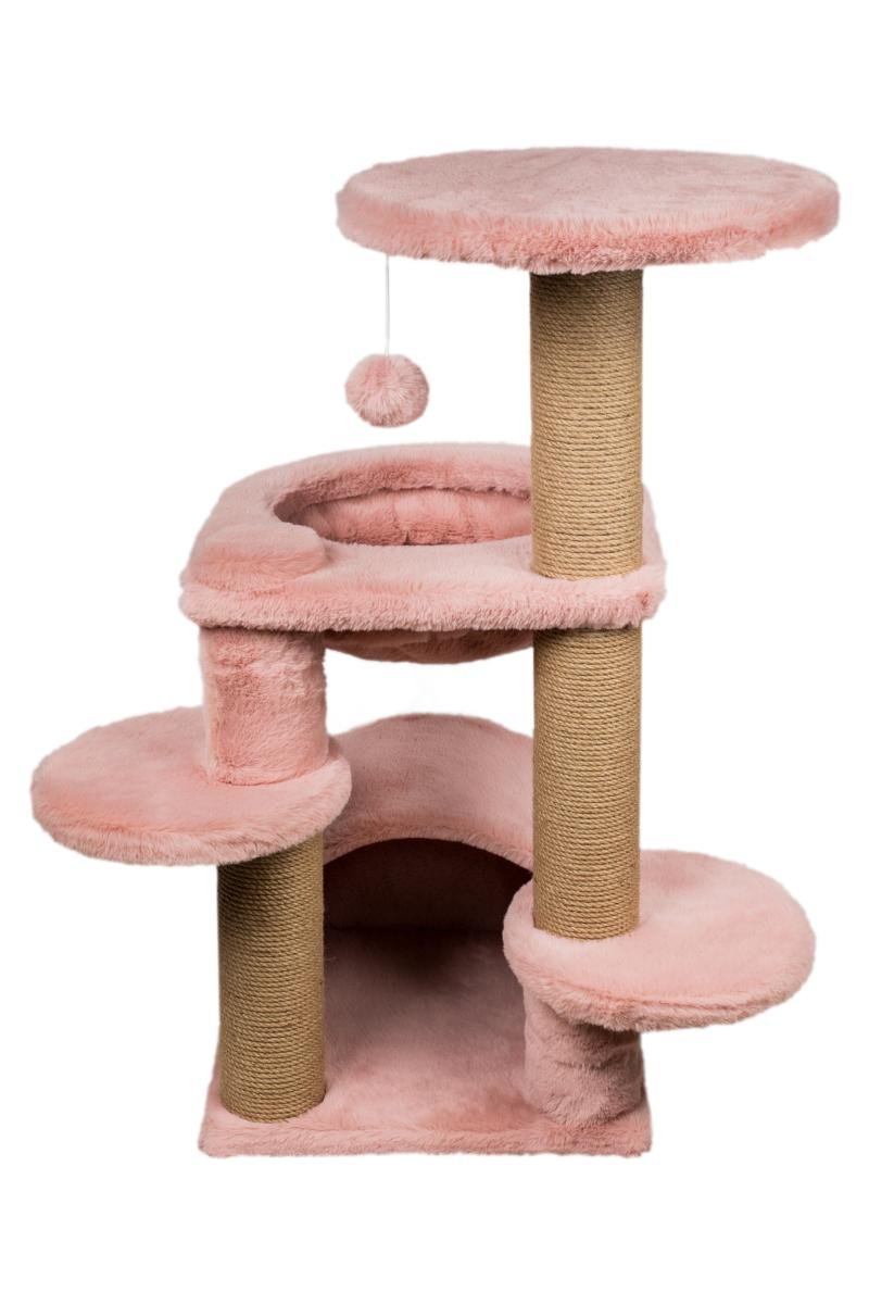 Kačių draskyklė - rožinės spalvos, 65x60x84 cm