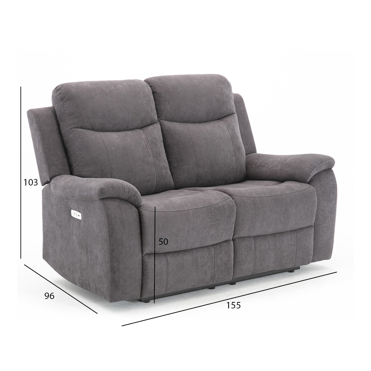 Sofa MILO 2 su elektriniu mechanizmu, pilka - 5