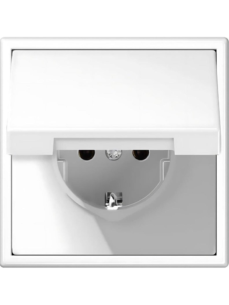 Kištukinis lizdas MODERN, su įžeminimu, IP44, be rėmelio, baltos matinės sp.-1