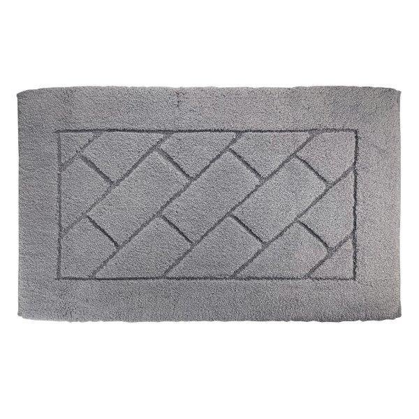 Vonios kilimėlis CREYA MEGANE, perdirbta medvilnė, pilkos sp., 60 x 100 cm
