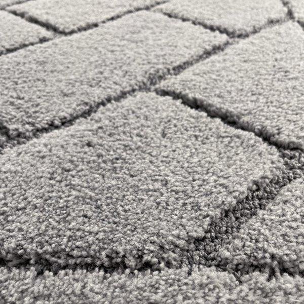 Vonios kilimėlis CREYA MEGANE, perdirbta medvilnė, pilkos sp., 60 x 100 cm - 2