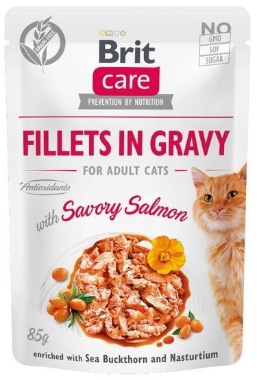 Konservuotas ėdalas katėms Brit Care Cat Fillets in Gravy Salmon, 85 g