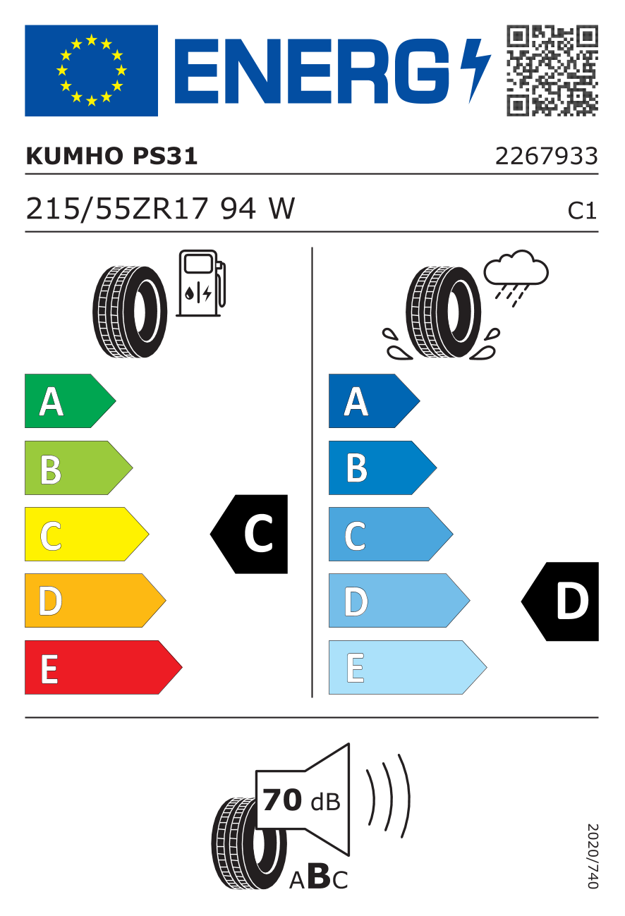 Kumho Ecsta PS31 215/55R17 94 W - 2