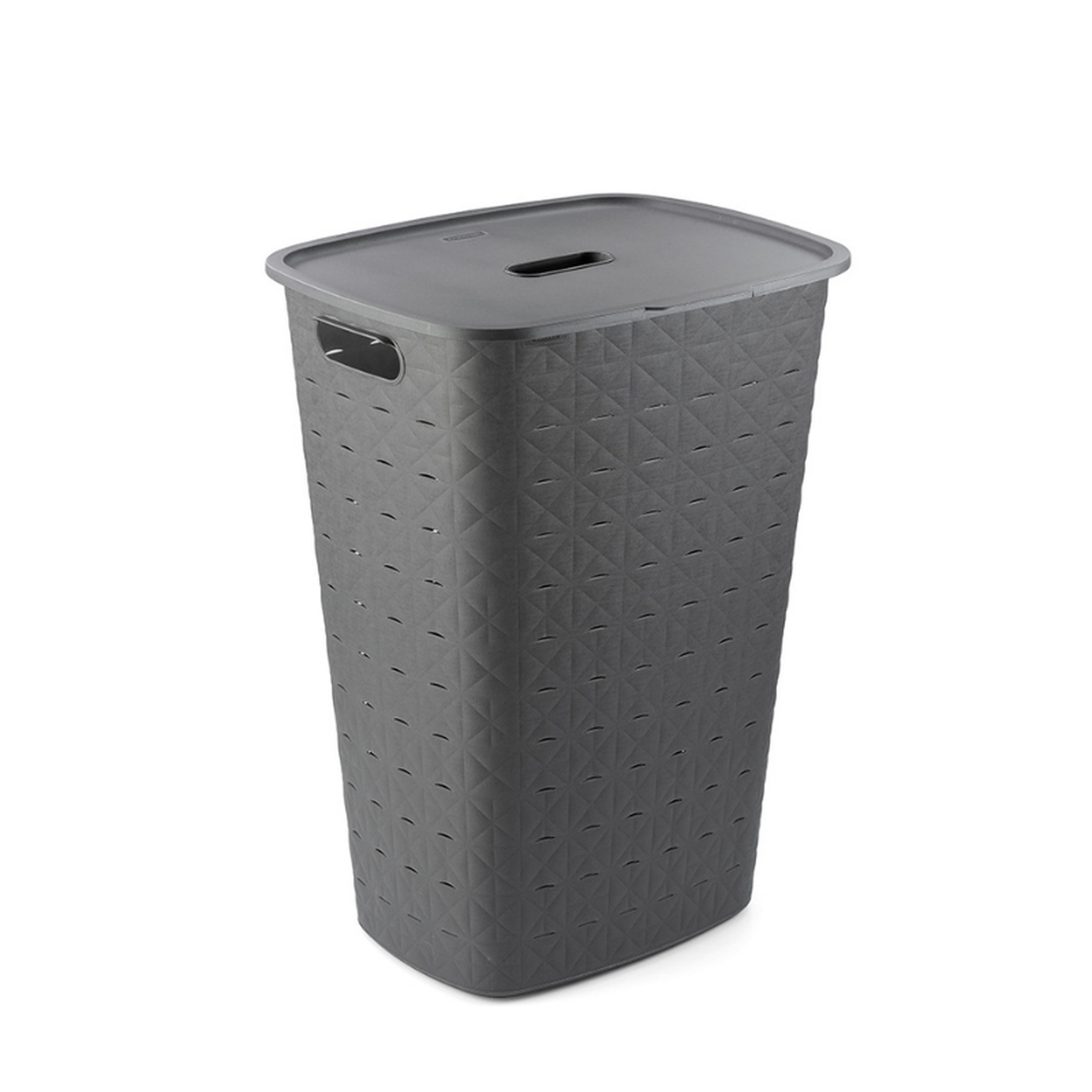 Plastikinė skalbinių dėžė CURVER SOFTEX, t. pilkos sp., 60 x 42 x 32 cm, 56 L-0