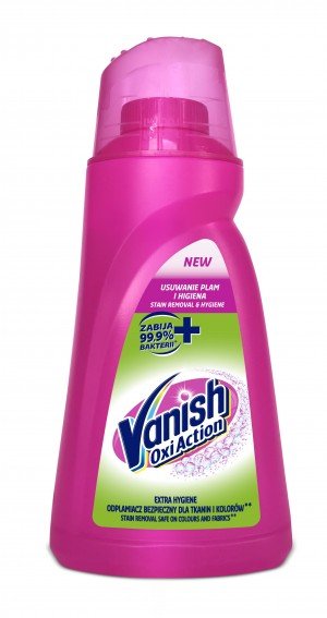Dezinfekcinis skalbinių dėmių valiklis VANISH Oxi Action Extra Hygiene, 940 ml