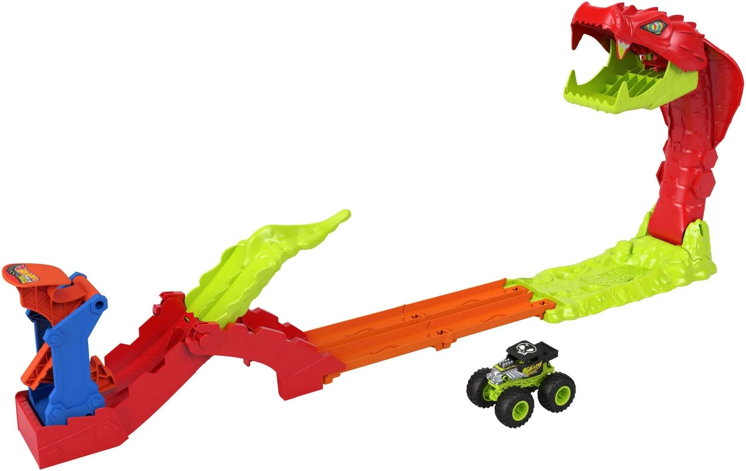 Automobilių trasa HOT WHEELS MONSTER TRUCKS „Gyvatės išsiveržimas“-1