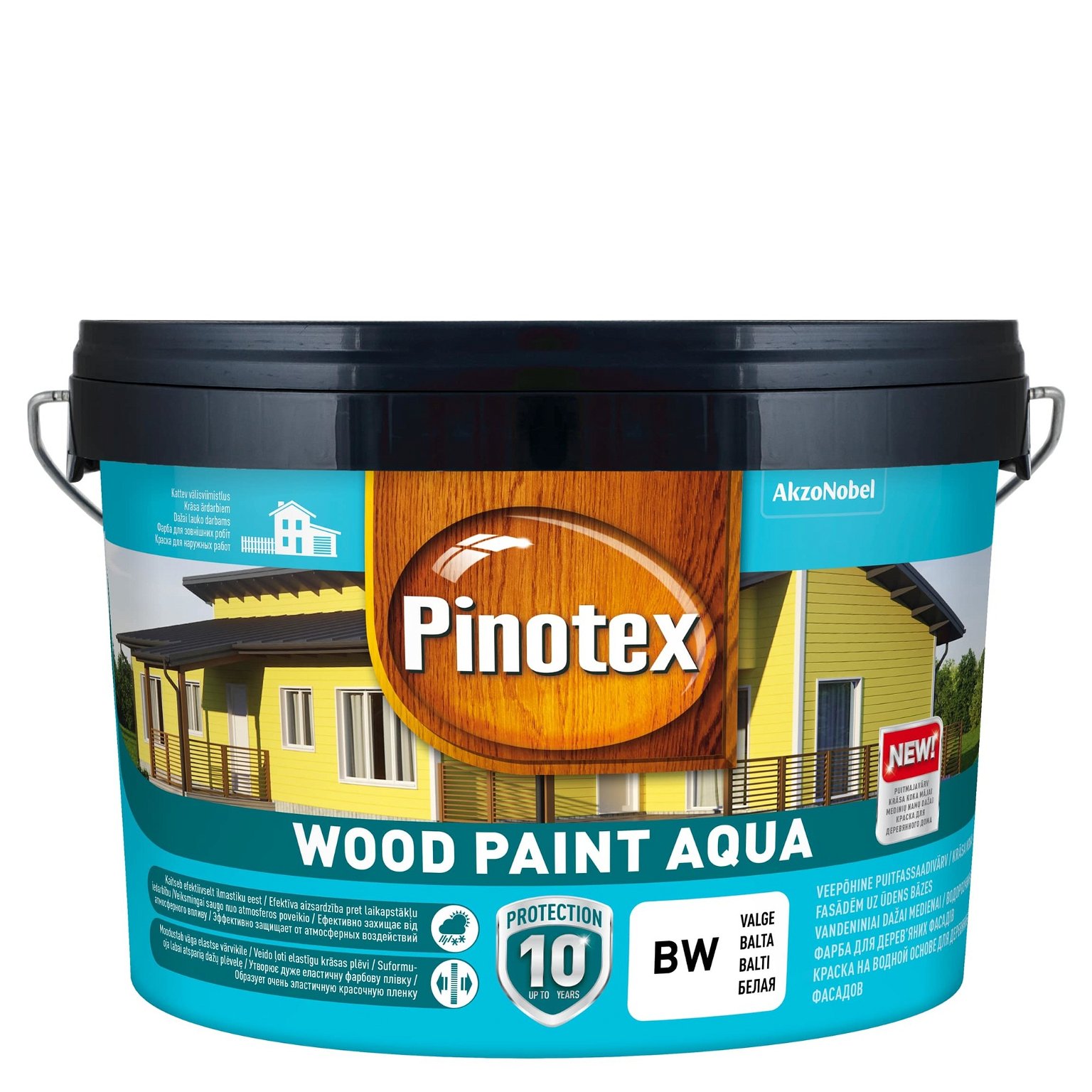 Medinių fasadų dažai PINOTEX WOOD PAINT AQUA, BW bazė, 2,5 l