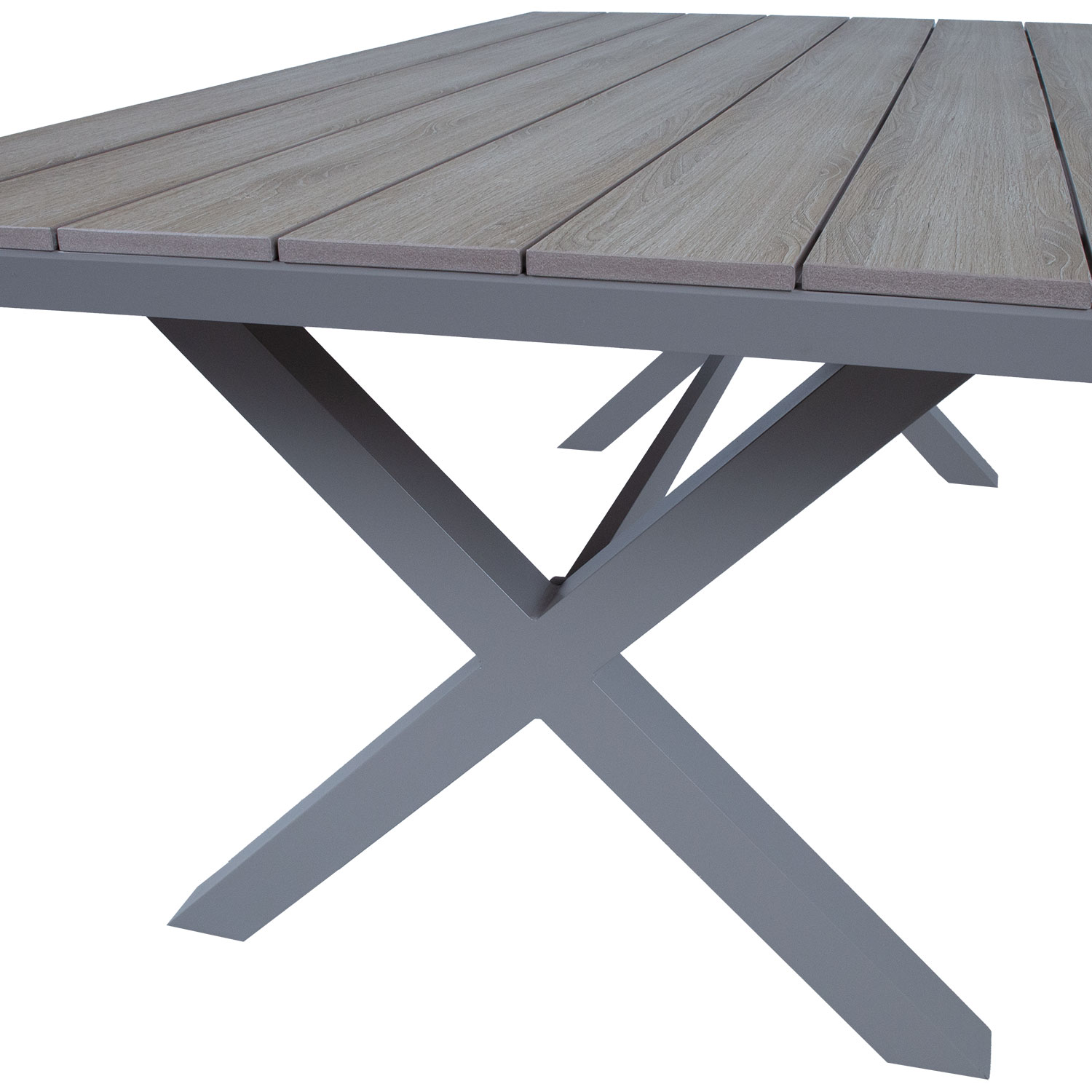 Lauko stalas CORINNA, 180x100x75cm, šviesiai pilkas - 6