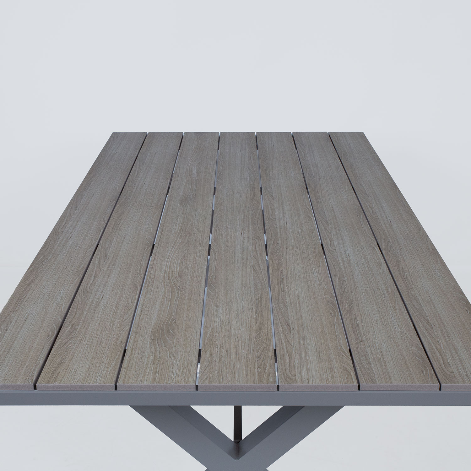 Lauko stalas CORINNA, 180x100x75cm, šviesiai pilkas - 5
