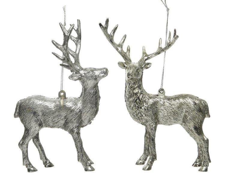 Kalėdinė dekoracija ELNIAS, sidabrinės sp., 5 x 11 x 14 cm
