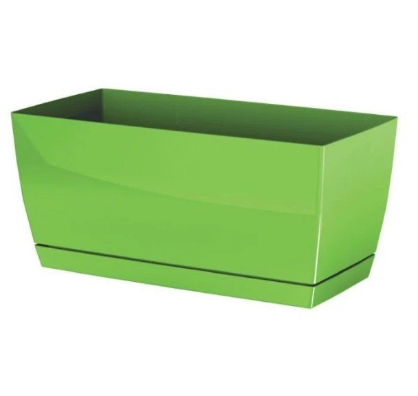 Plastikinis lovelis COUBI CASE P, su lėkštele, žalios sp., 29 x 14,2 x13,6 cm