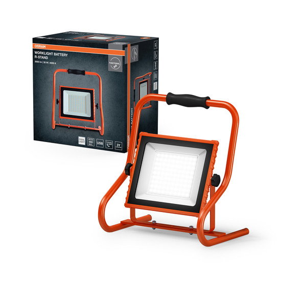 Akumuliatorinis įkraunamas nešioj. LED prožektorius OSRAM WORKLIGHT IP44 30W 4000K 2500lm-1