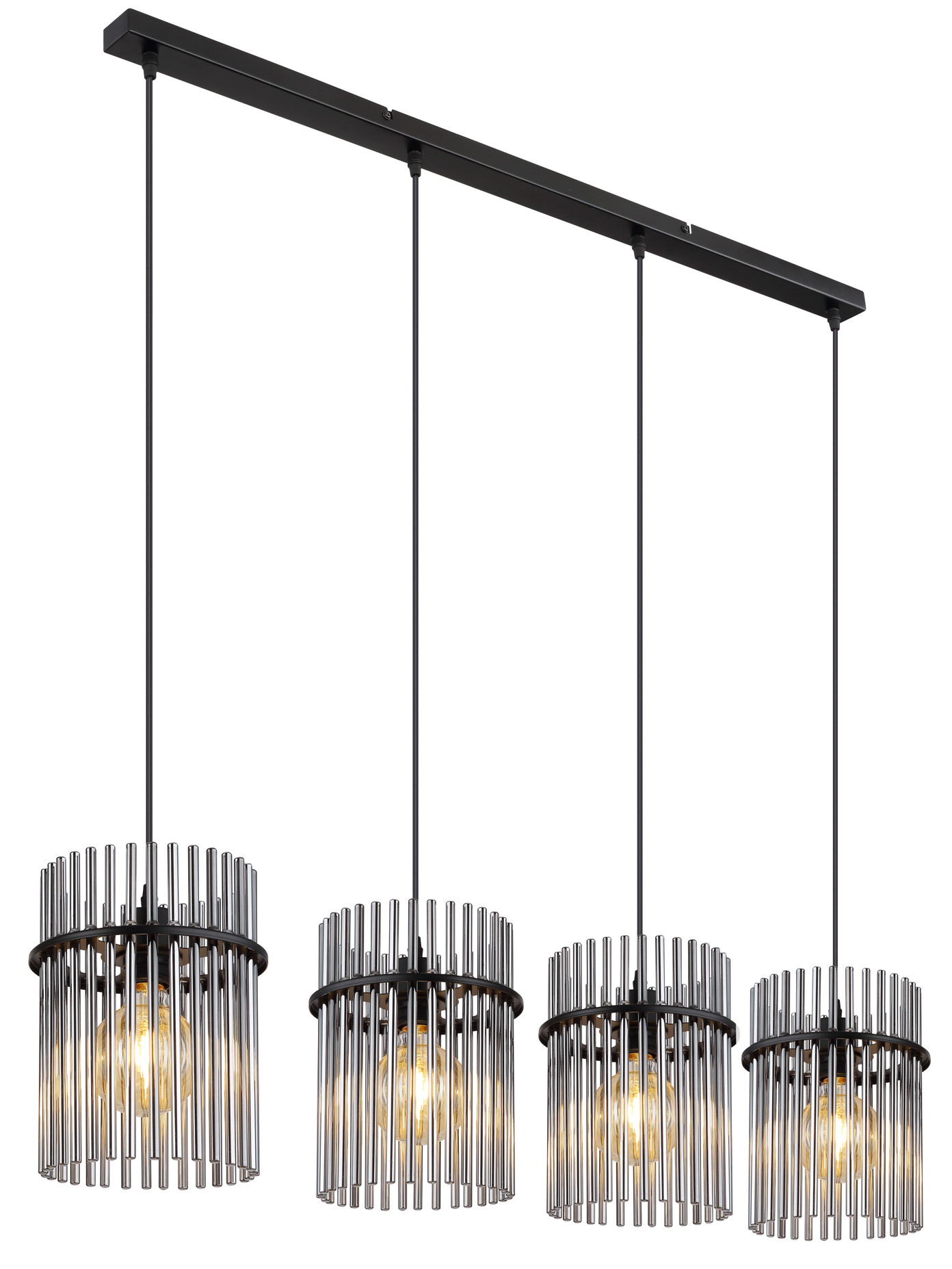 Pakabinamas šviestuvas GLOBO GORLEY, 4xE27, 60W, 230V, metalinis, juodos sp, 20x110x140cm - 1