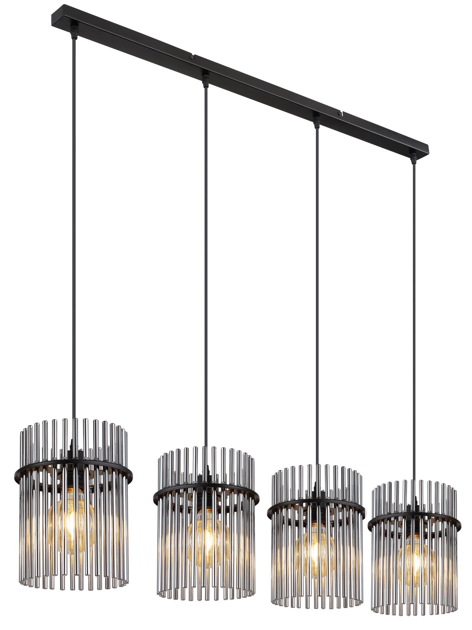 Pakabinamas šviestuvas GLOBO GORLEY, 4xE27, 60W, 230V, metalinis, juodos sp, 20x110x140cm-0