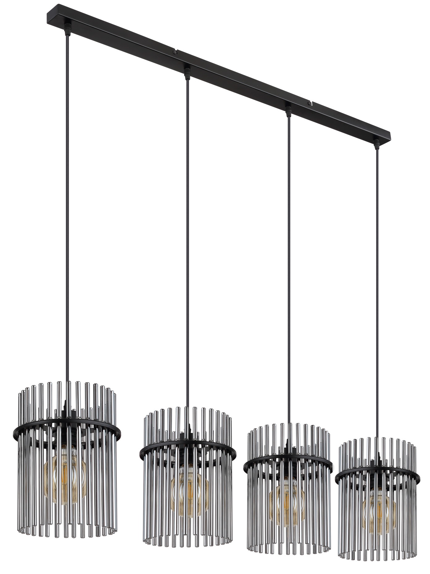 Pakabinamas šviestuvas GLOBO GORLEY, 4xE27, 60W, 230V, metalinis, juodos sp, 20x110x140cm - 2