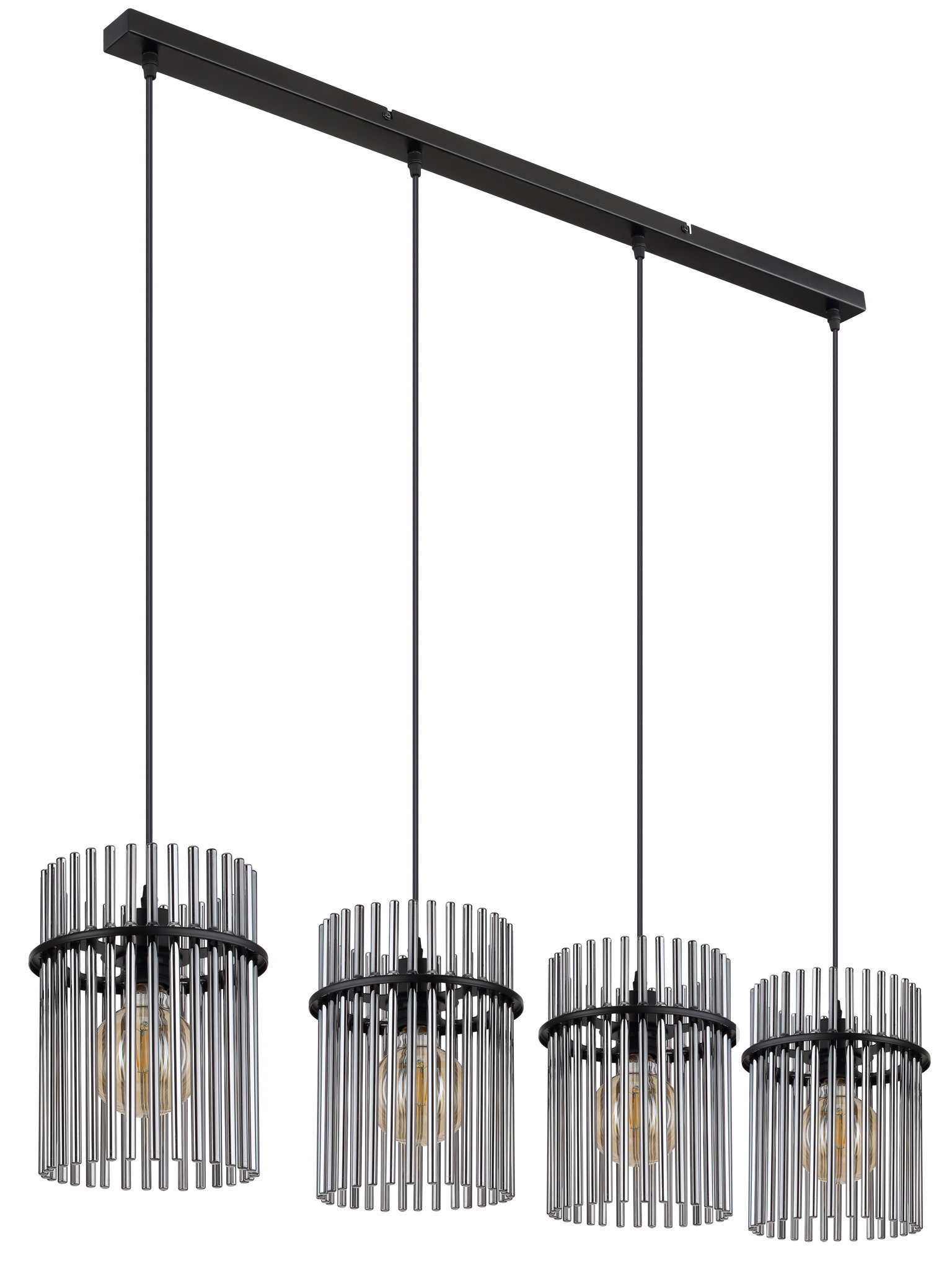 Pakabinamas šviestuvas GLOBO GORLEY, 4xE27, 60W, 230V, metalinis, juodos sp, 20x110x140cm-1