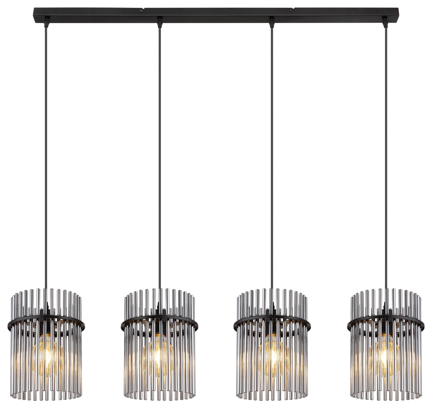 Pakabinamas šviestuvas GLOBO GORLEY, 4xE27, 60W, 230V, metalinis, juodos sp, 20x110x140cm - 3