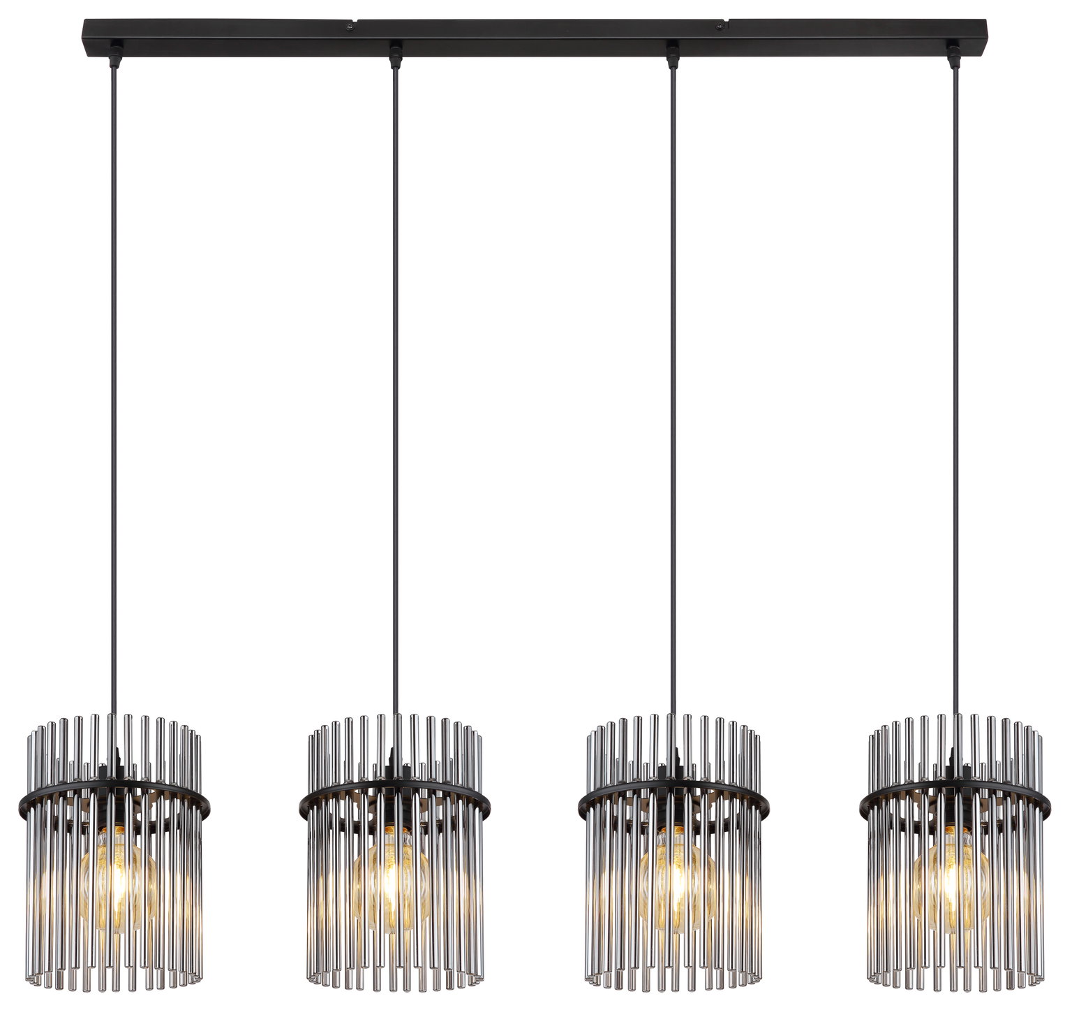 Pakabinamas šviestuvas GLOBO GORLEY, 4xE27, 60W, 230V, metalinis, juodos sp, 20x110x140cm - 3