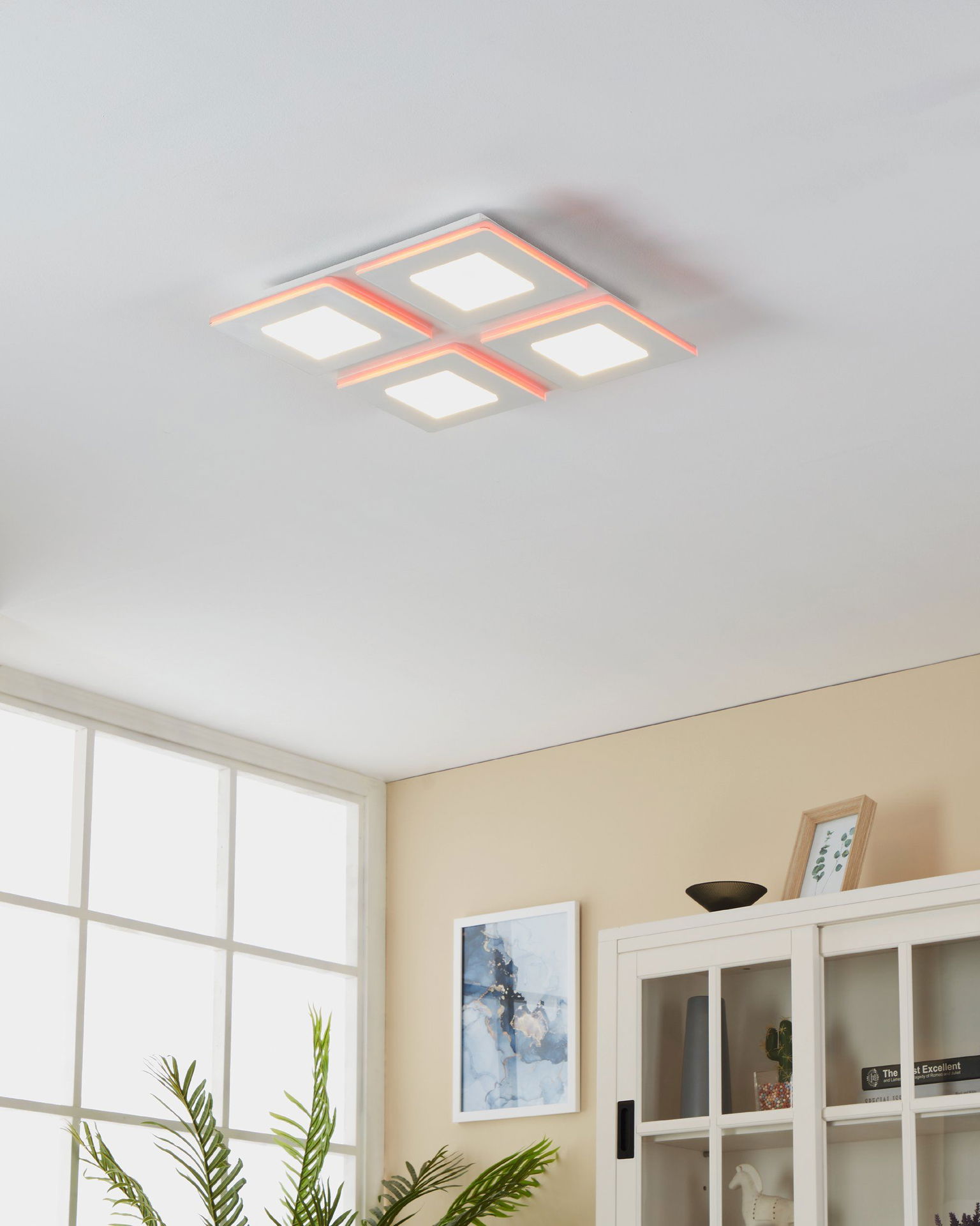 Lubinis LED šviestuvas EGLO Padrogiano, 26,2W, 2765K, 3800lm, baltos sp., 45x45x5 cm-1