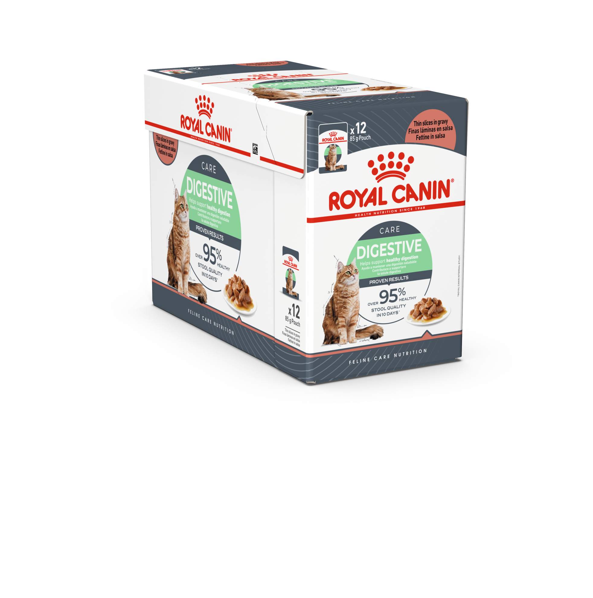 Šlapias kačių ėdalas ROYAL CANIN DIGEST SENSITIVE IN GRAVY, 12 x 85 g
