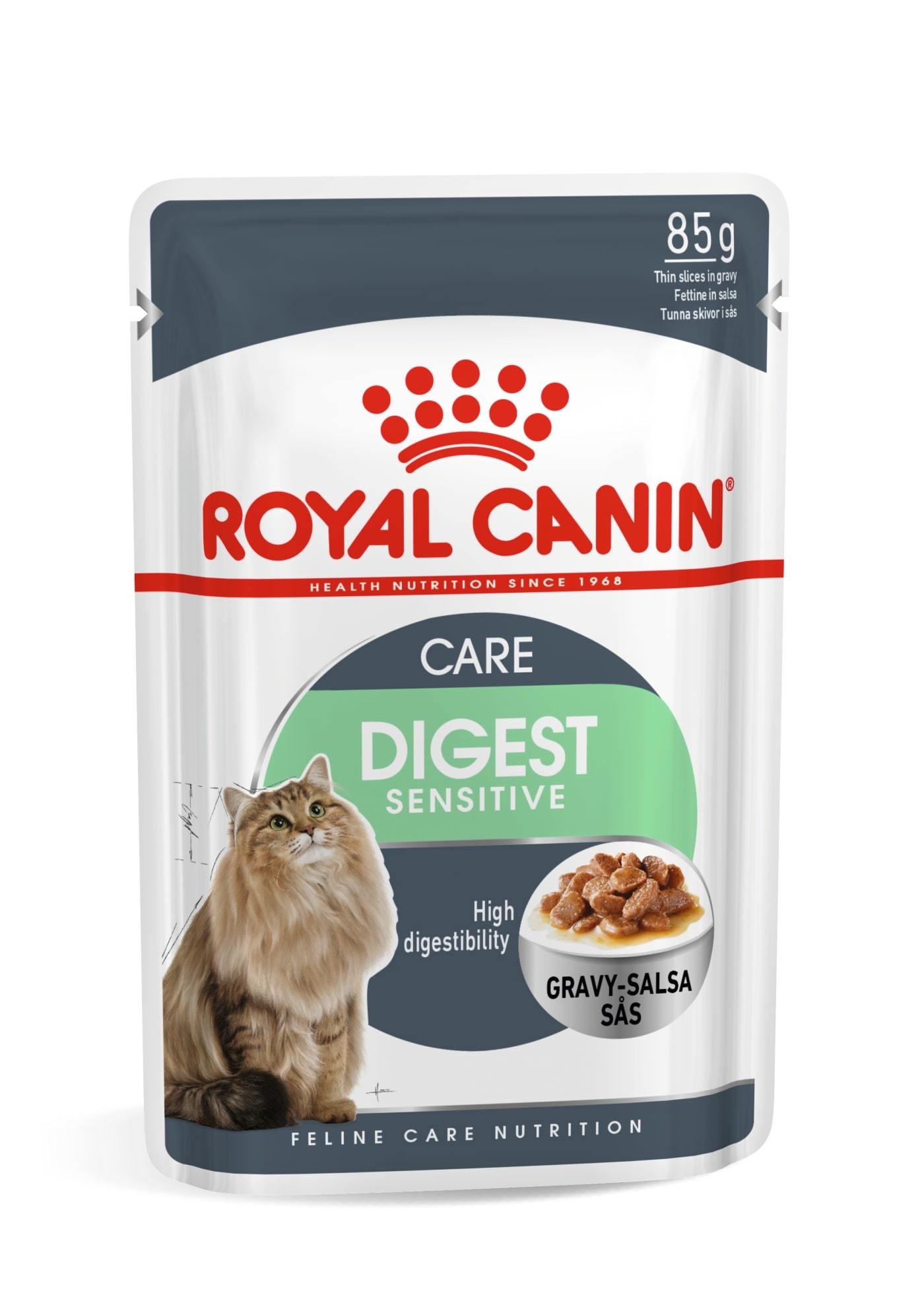 Šlapias kačių ėdalas ROYAL CANIN DIGEST SENSITIVE IN GRAVY, 12x85 g-1