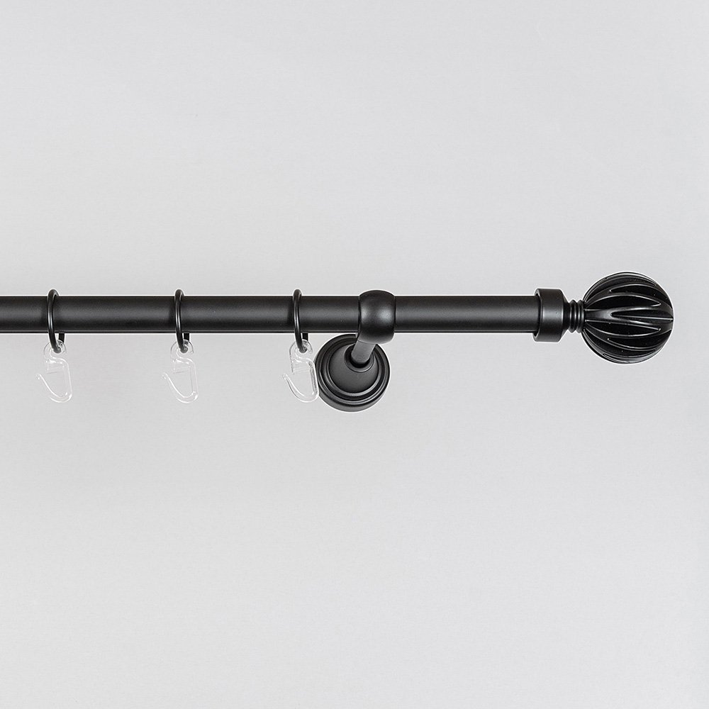 Metalinis karnizas MATERA, juodos sp., viengubas, 1,6 m, Ø 19 mm - 3