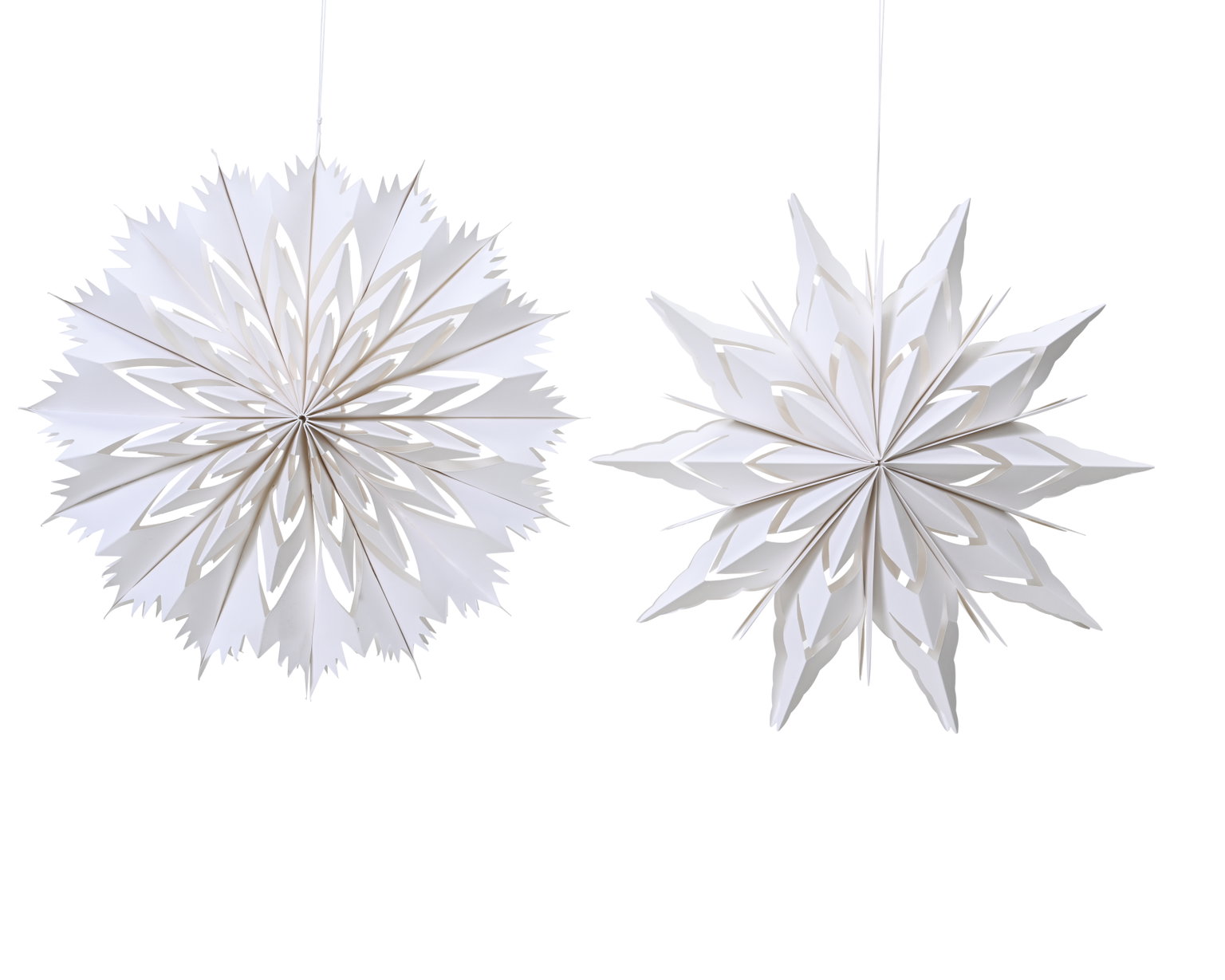 Pakabinama kalėdinė dekoracija PAPER STAR, baltos sp., 2 rūšys, 9,2 x 40 cm, 1 vnt-0