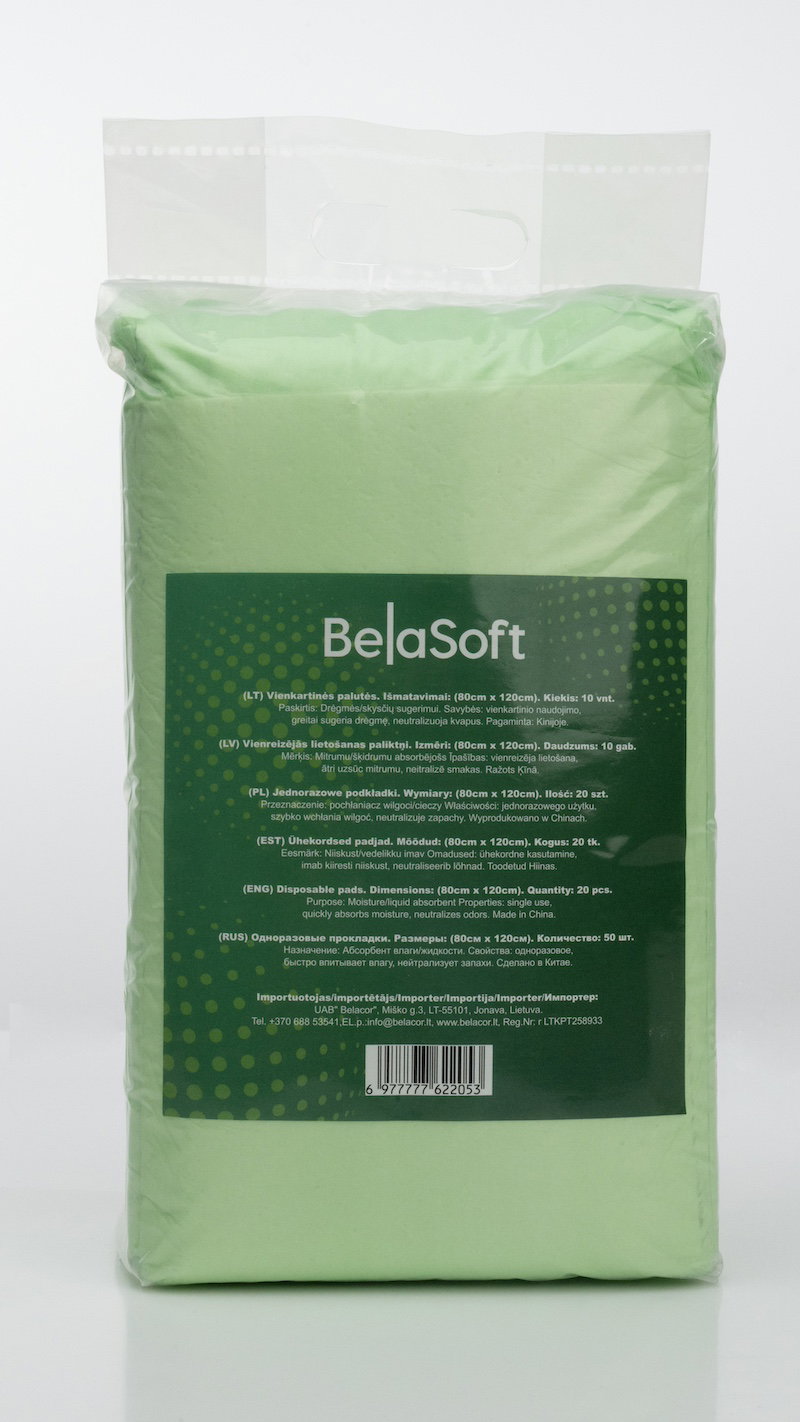 Vienkartinės palutės BelaSoft universal XXL, 120x80 cm, 10 vnt.-0