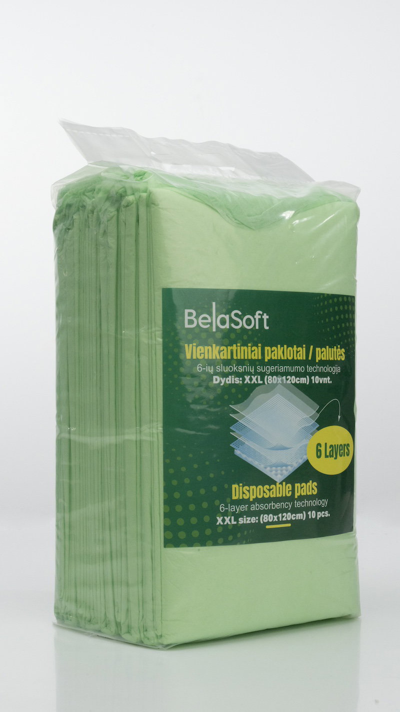 Vienkartinės palutės BelaSoft universal XXL, 120x80 cm, 10 vnt.-1
