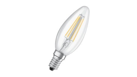 LED lemputė OSRAM Filament, E14, 3,4W 2700K 470lm, B40 žvakės formos, skaidri dimeriuojama-0