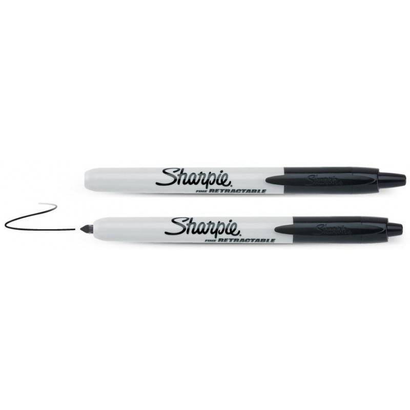 Markeris SHARPIE Retractable, 1 mm, juodas-0